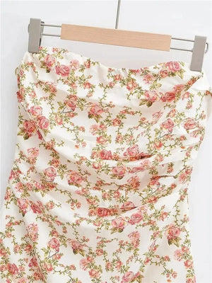 Bloemen jurkje dames satijne