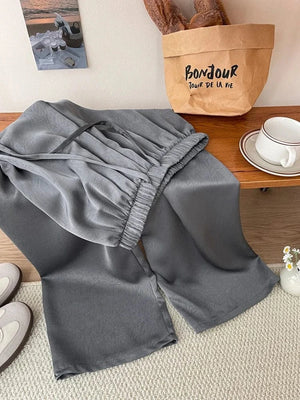 Broek satijn dames Grijs / S