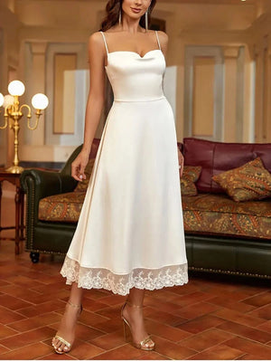 Bruidsmeisjesjurk ivoor satijn