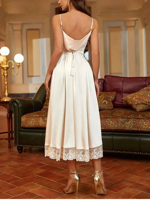 Bruidsmeisjesjurk ivoor satijn