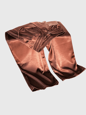 Bruine satijnen broek