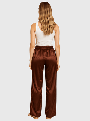 Bruine satijnen broek