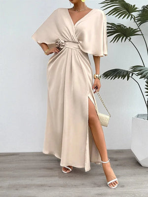 Champagne jurk satijn Champagne / S