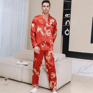 Chinese satijnen pyjama voor mannen
