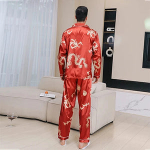 Chinese satijnen pyjama voor mannen