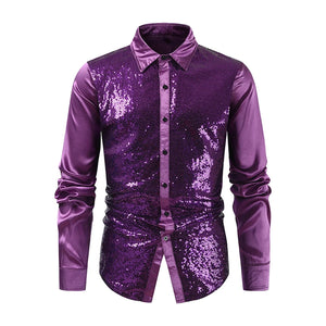 Feest overhemd heren Paars 1 / M