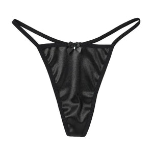 Geile satijn string Zwart / M 40-50KG / 1 st.