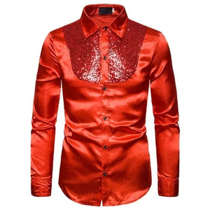 Glitter overhemd heren Red / US Size S