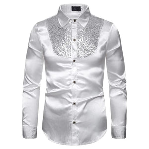 Glitter overhemd heren White / US Size M