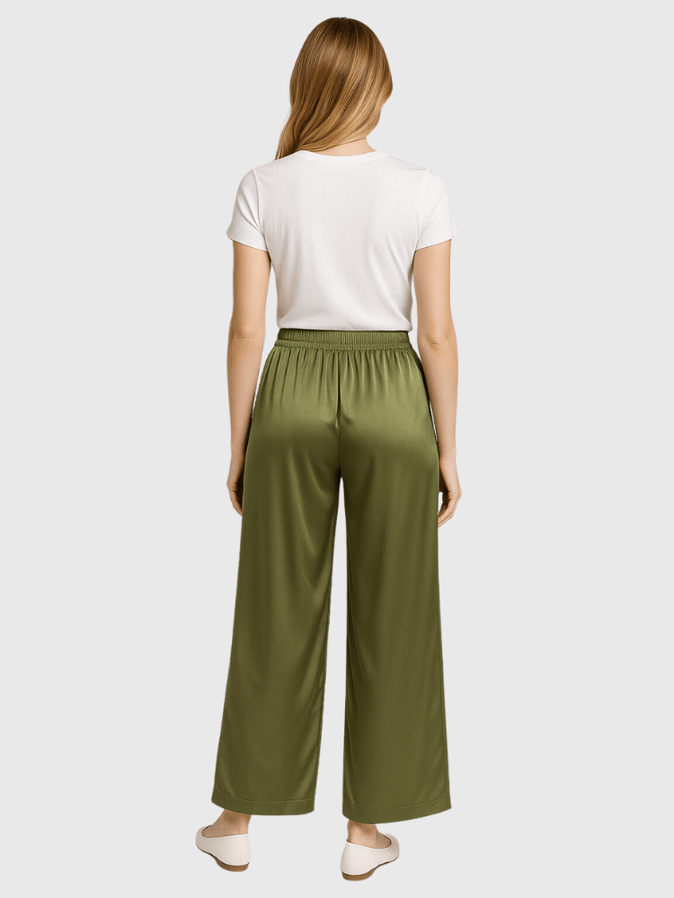 Groene satijnen broek