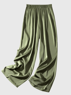 Groene satijnen broek