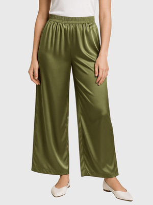 Groene satijnen broek Groen / S