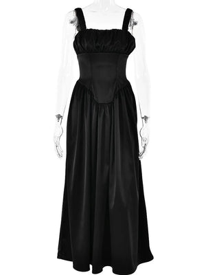 Jurk satijn lang open rug