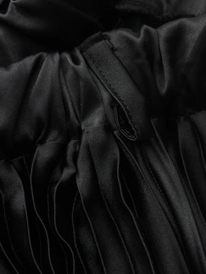 Lange satijnen rok zwart