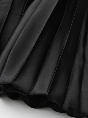 Lange satijnen rok zwart