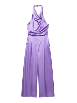 Lila satijnen jumpsuit
