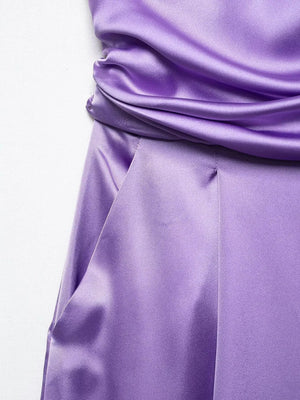 Lila satijnen jumpsuit