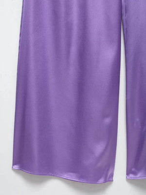 Lila satijnen jumpsuit