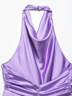 Lila satijnen jumpsuit