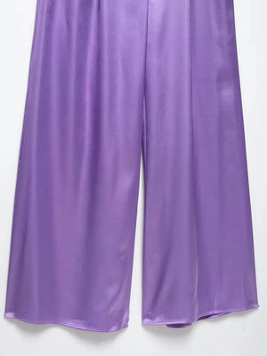 Lila satijnen jumpsuit