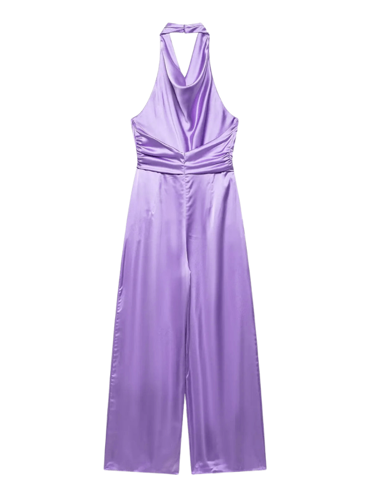 Lila satijnen jumpsuit Lila / S