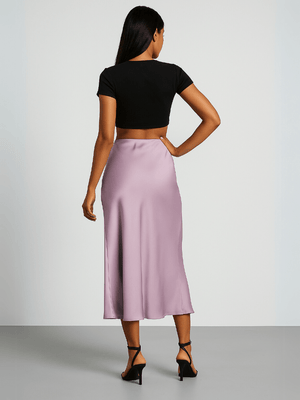 Lila satijnen rok
