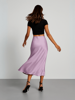 Lila satijnen rok