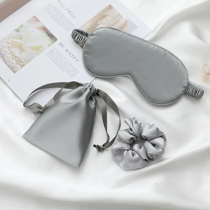 Luxe satijnen slaapmasker-cadeauset – Grijs Grijs