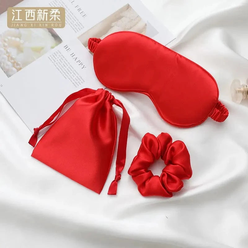 Luxe satijnen slaapmasker-cadeauset – Rood Rood