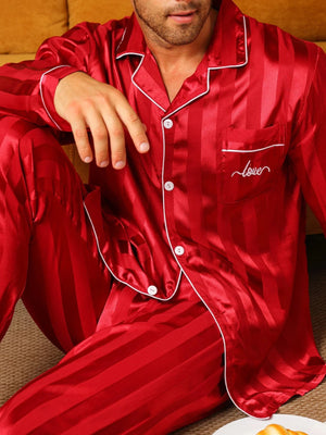 Mannen pyjama satijn