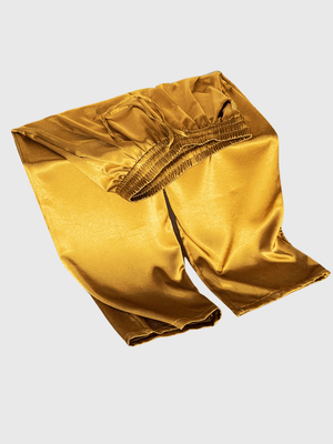 Mosterd gele satijnen broek