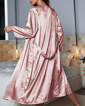 Ochtendjas satijn roze