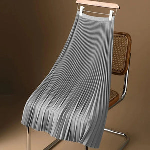 Plisse rok satijn Zilver / XXL