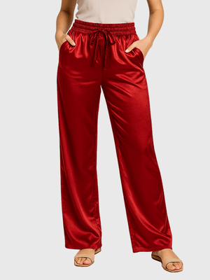 Rode satijnen broek Rood / XS