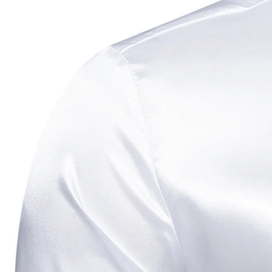 Satijn overhemd heren wit