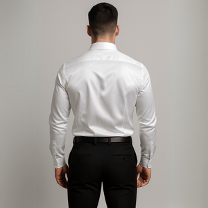 Satijn overhemd heren wit