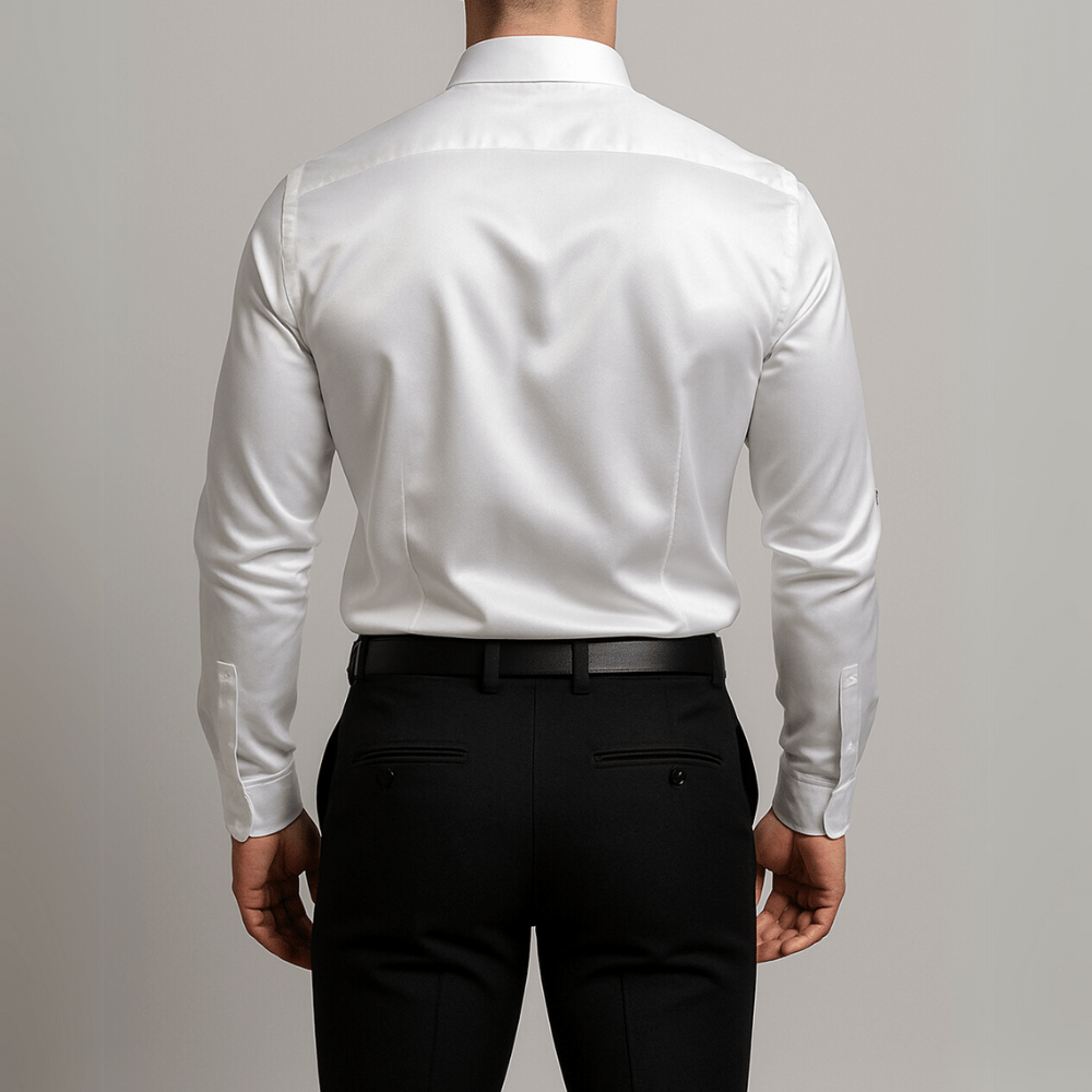 Satijn overhemd heren wit