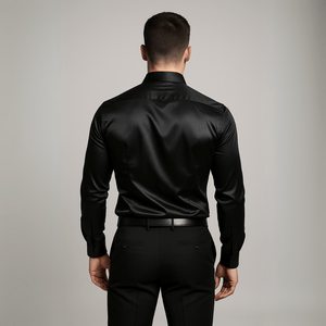 Satijn overhemd heren zwart