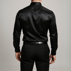 Satijn overhemd heren zwart