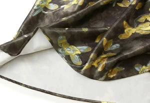 Satijn rok met bloemenprint