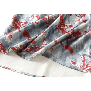 Satijn rok met bloemenprint