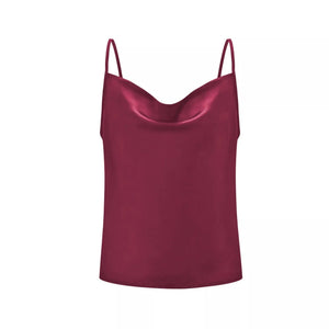 Satijn tanktop Bordeauxrood / S