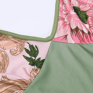 Satijnen bloemen jurk