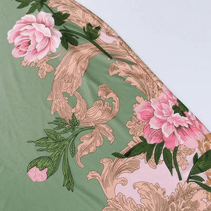 Satijnen bloemen jurk