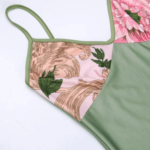 Satijnen bloemen jurk