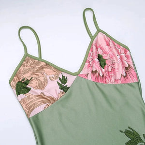 Satijnen bloemen jurk