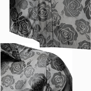 Satijnen bloemen overhemd heren