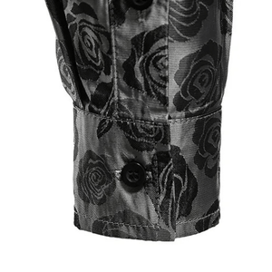 Satijnen bloemen overhemd heren