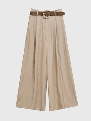 Satijnen broek beige