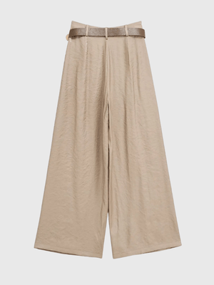 Satijnen broek beige